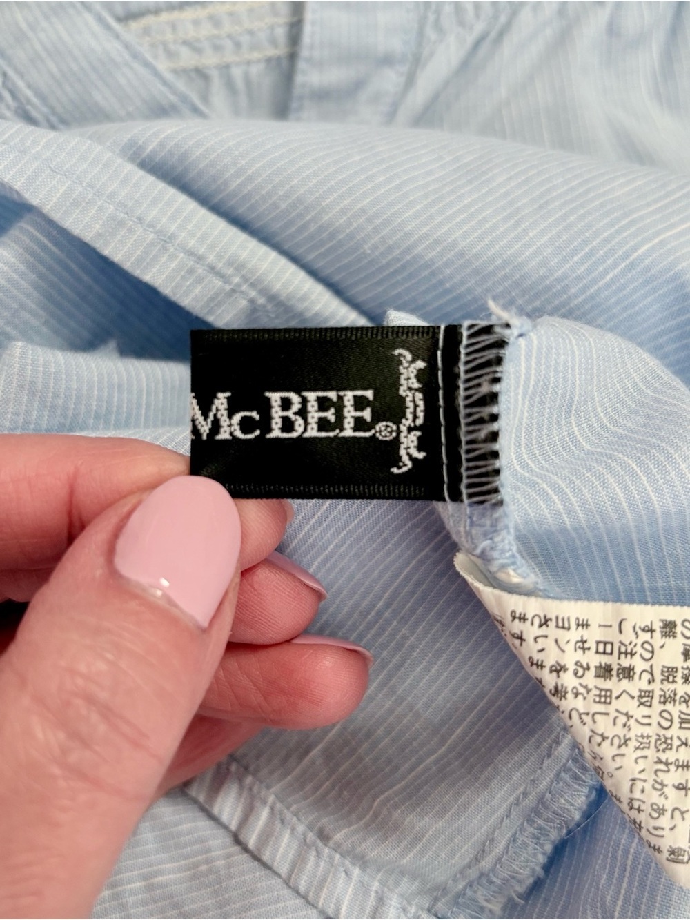 Cecil McBee Vintage Embroidered Cotton Blouse - Light Blue & White 100% Cotton - Picture 9 of 10